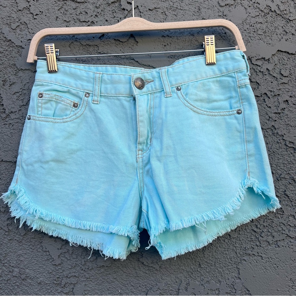 Free People Light Blue Denim Shorts Size 25
